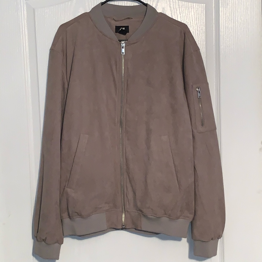 H&M SUEDE BOMBER JACKET